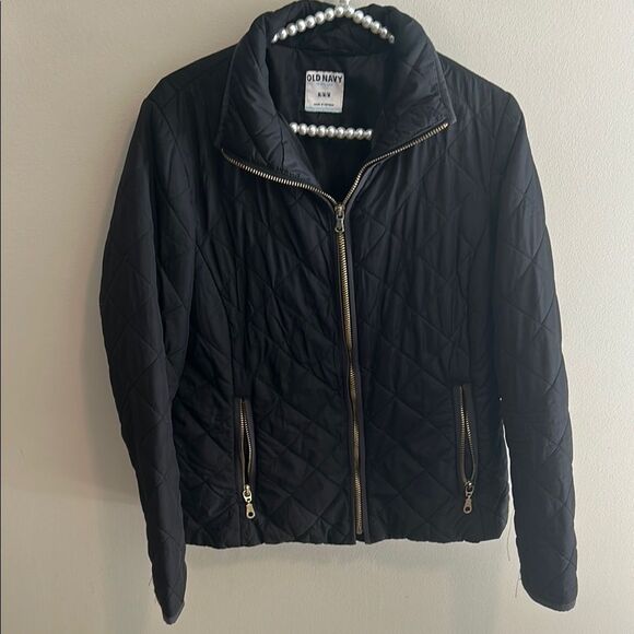 Old Navy Black Quilted Jacket. Size Medium - Picture 1 of 5